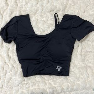 Black Short Sleeve Women's Top
